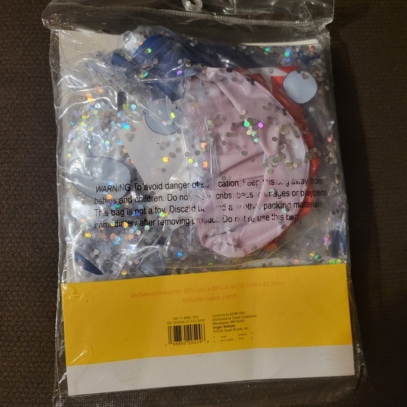 Sun Squad Inflatable Dalmatian Dog Split Ring Glitter Swim Tube Ages 3-6', 23" L - Picture 9 of 11